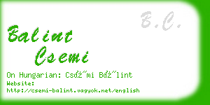 balint csemi business card